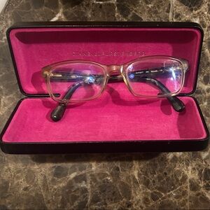 Diane Van Furstenberg Faux Tortoise Shell Black Glasses with original Case